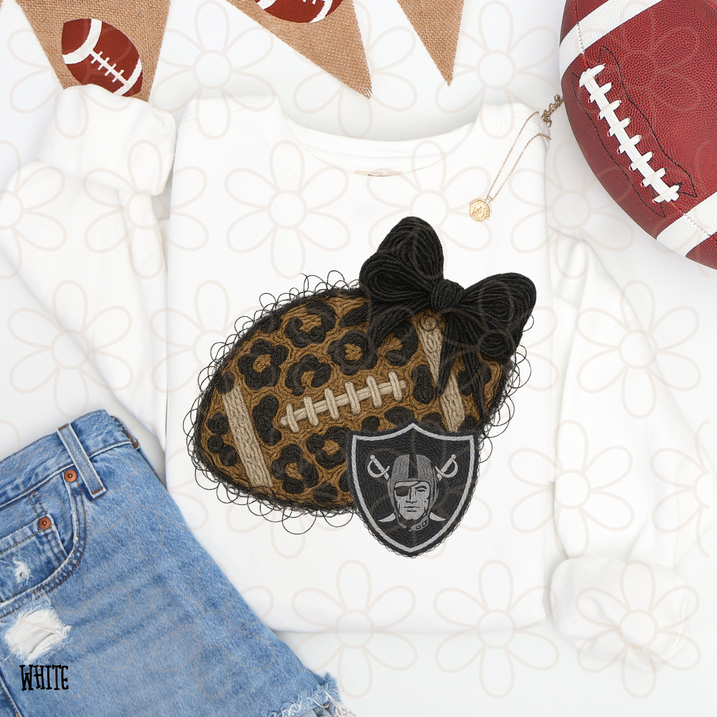 Leopard Faux Football Teams (Multiple Options) Completed Tee