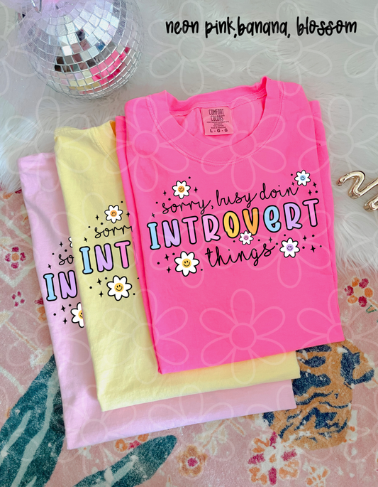 Sorry, Busy Doing Introvert Things Kids Completed Tee