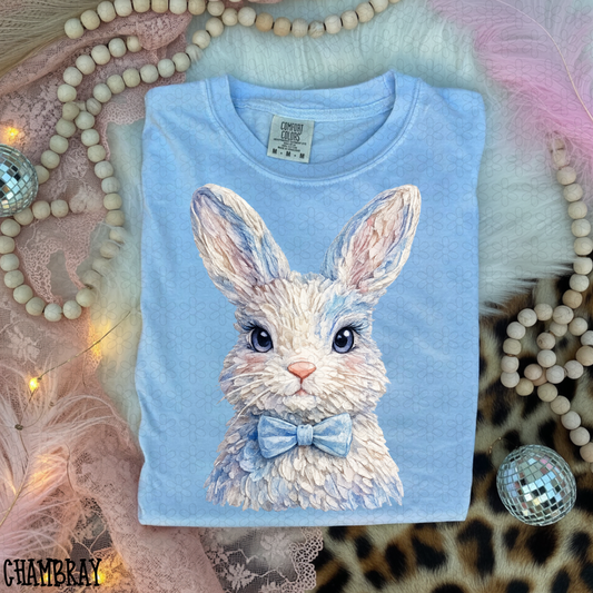 Blue Fur Bunny DTF Transfer