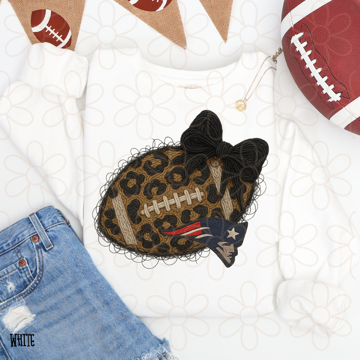 Leopard Faux Football Teams (Multiple Options) Completed Tee