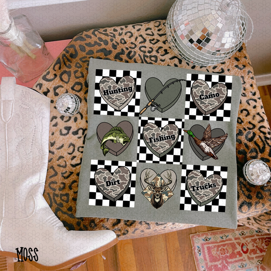 Hunting Fishing Camo Hearts Completed Tee