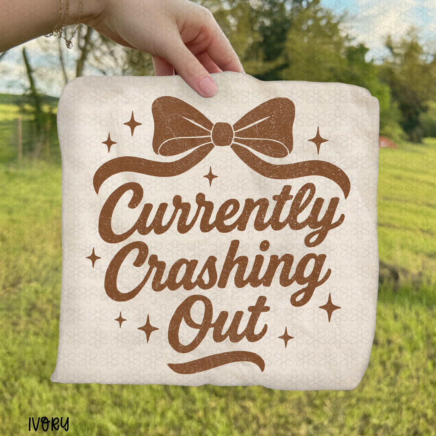 Bow Currently Crashing Out (Multiple Colors) Completed Tee