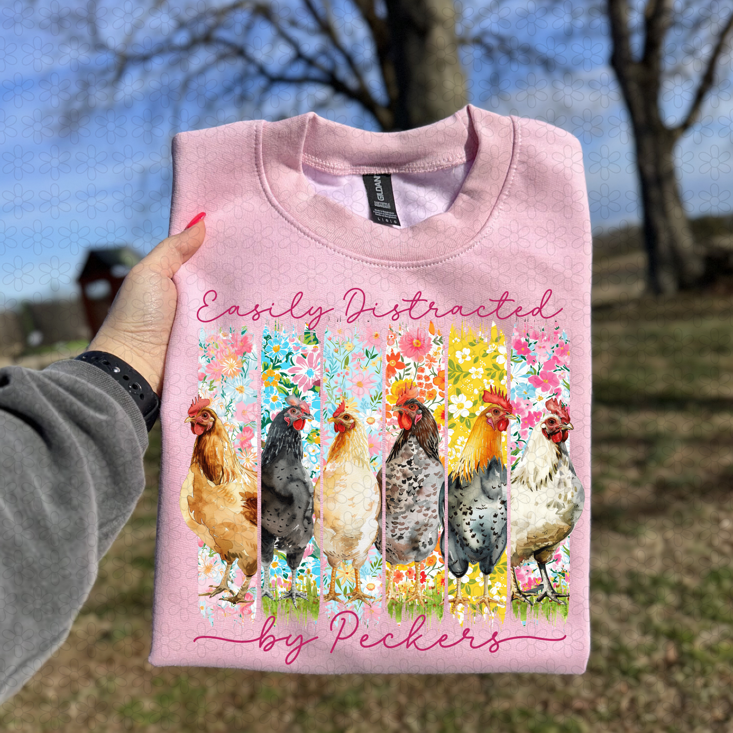 Easily Distracted By Peckers Completed Tee