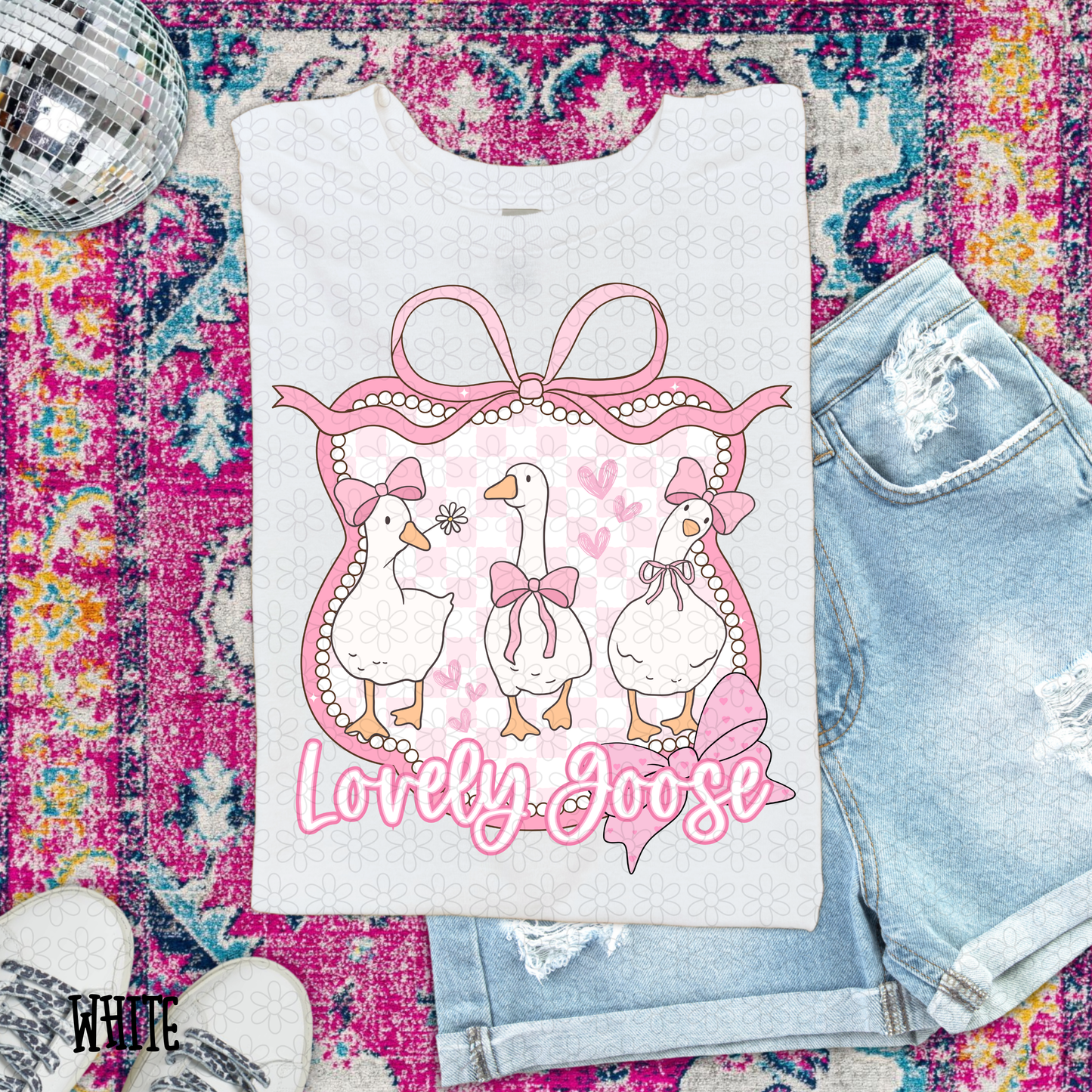 Pink Coquette Lovely Goose Completed Tee