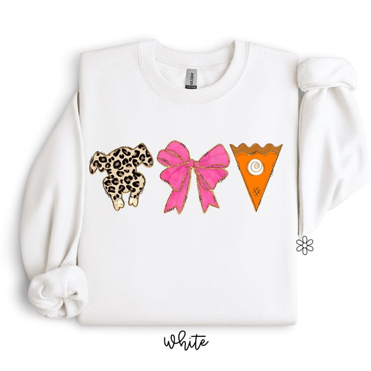 Turkey Bow Pie Trio Kids Completed Tee