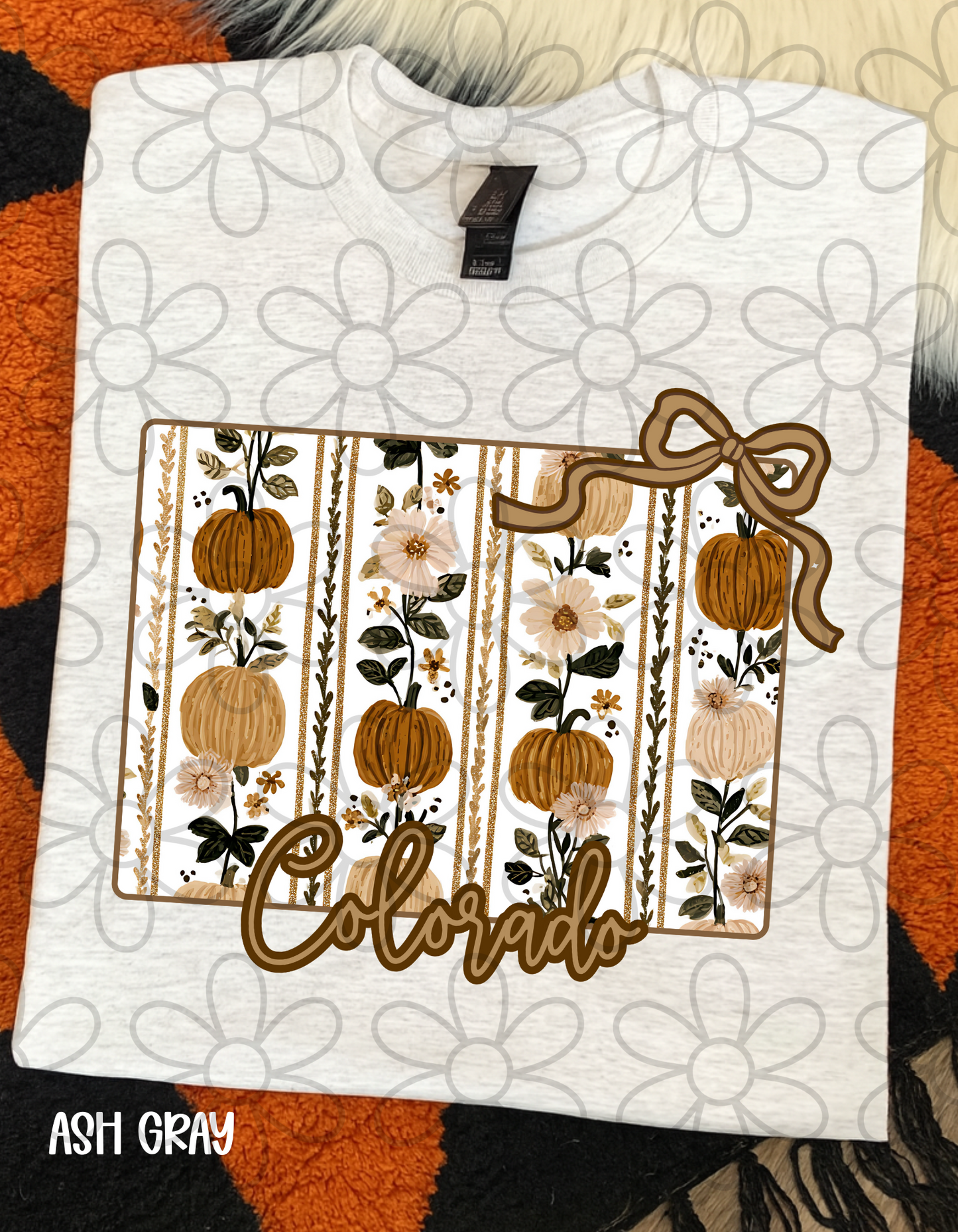 Fall Floral Pumpkin States (Multiple Options) Completed Tee