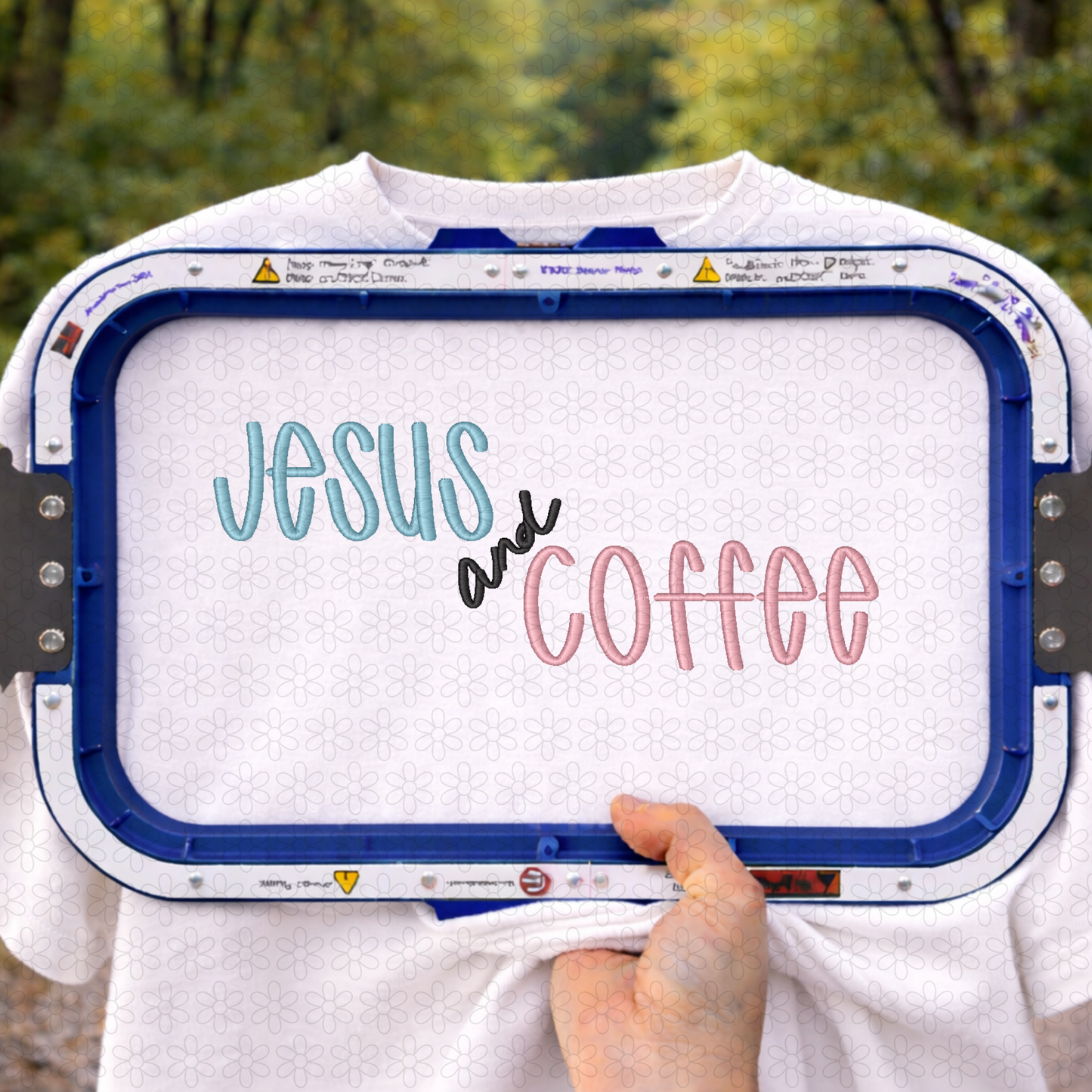Jesus and Coffee Embroidery