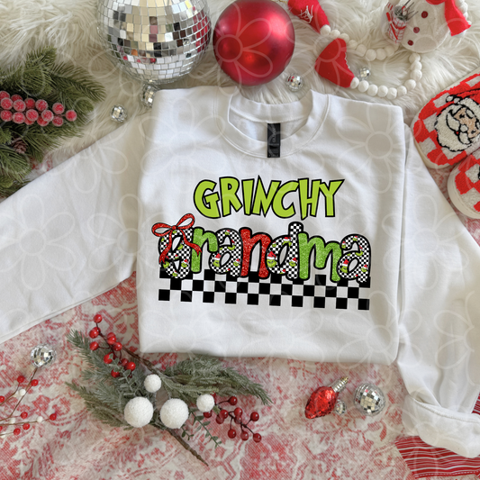 Grinchy Checkered Name (Multiple Options) Completed Tee