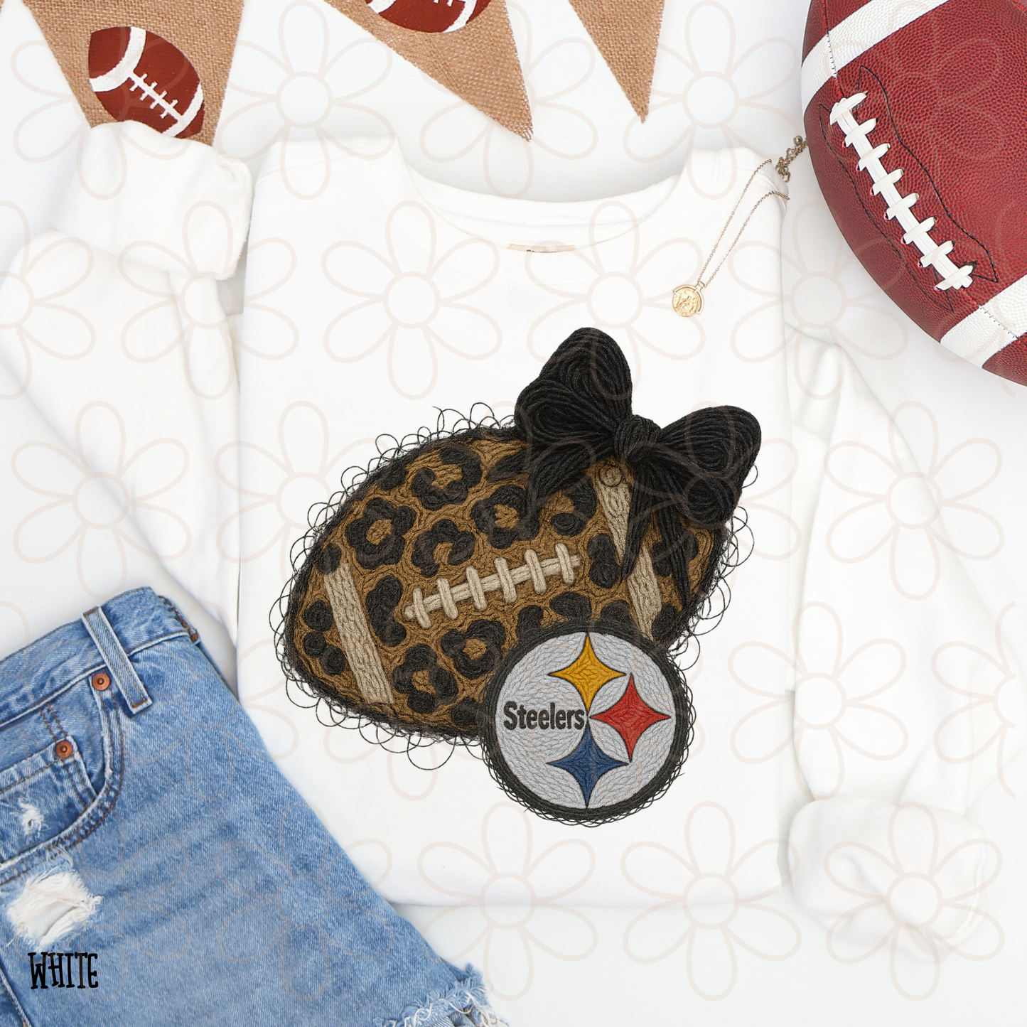 Leopard Faux Football Teams (Multiple Options) Completed Tee