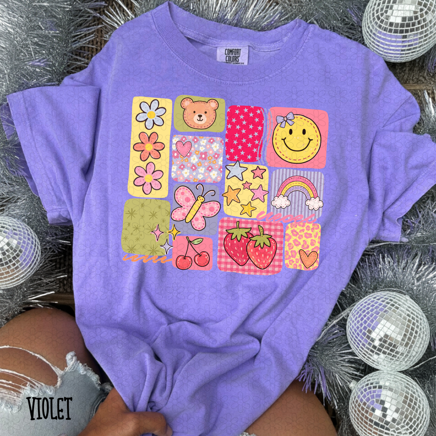 Girly Spring Patchwork DTF Transfer