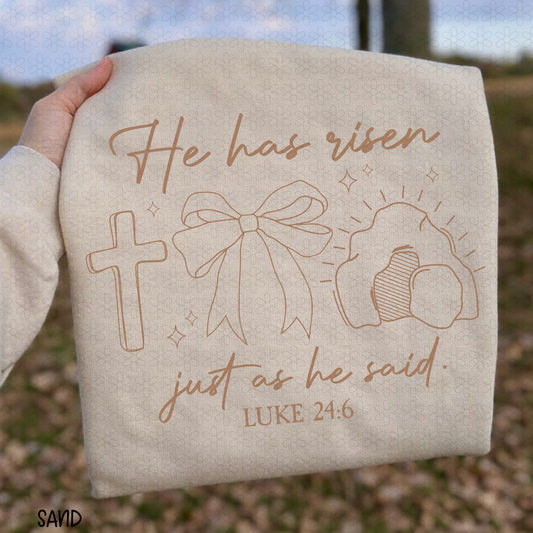 He Has Risen Just As He Said  Completed Tee