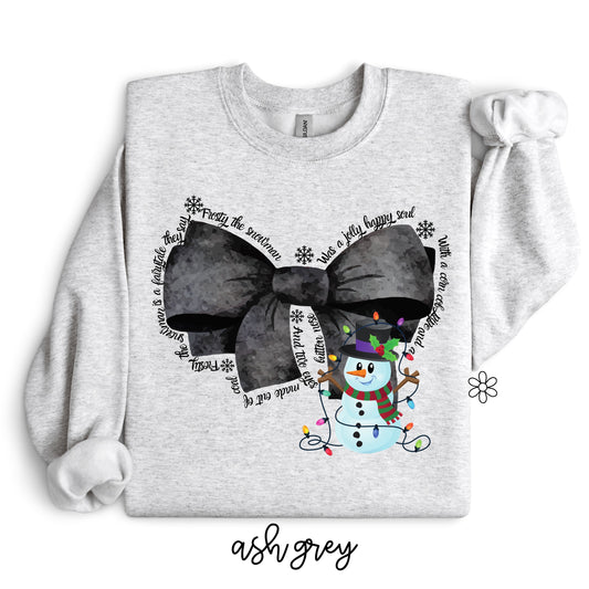 Frosty The Snowman Black Bow Kids Completed Tee