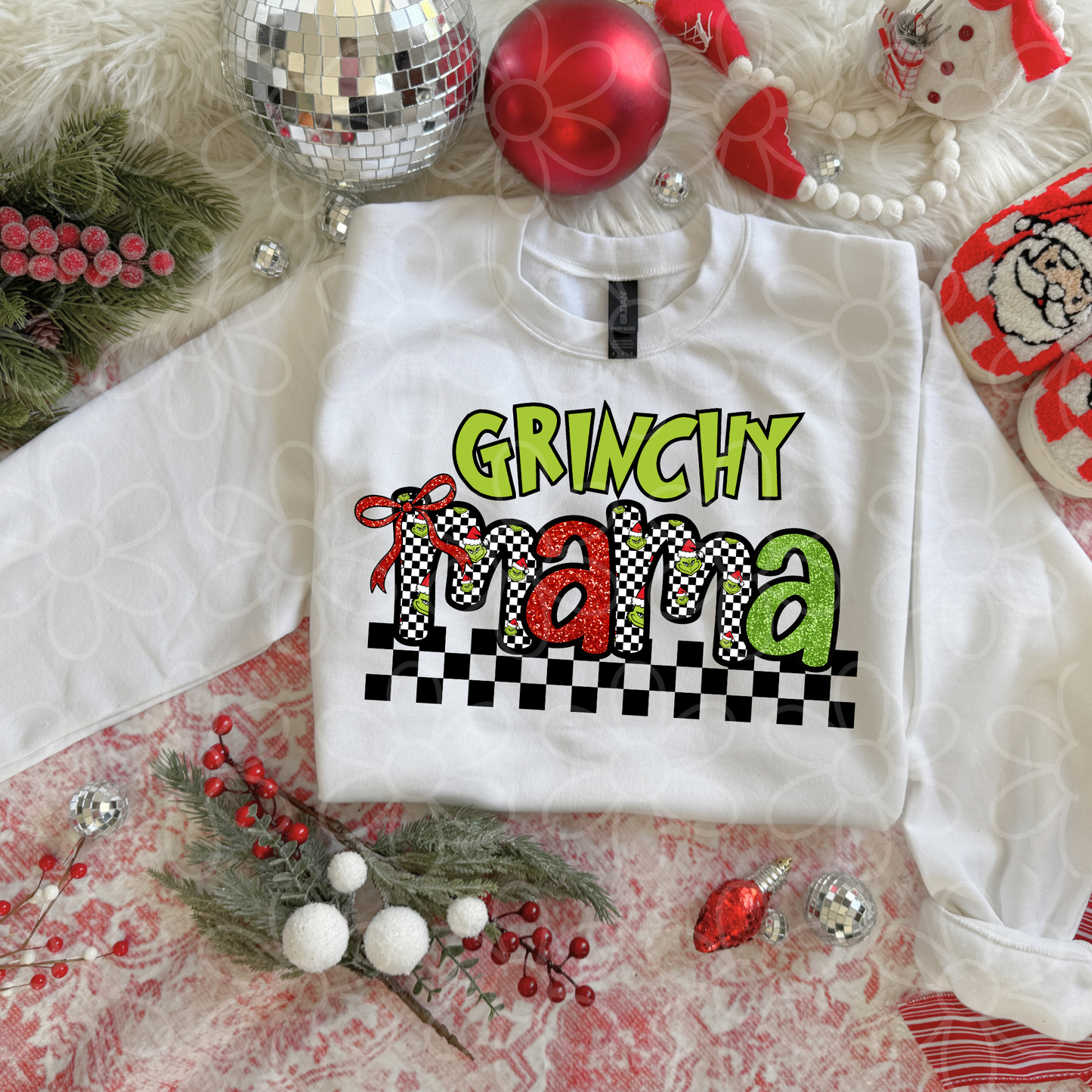 Grinchy Checkered Name (Multiple Options) Completed Tee