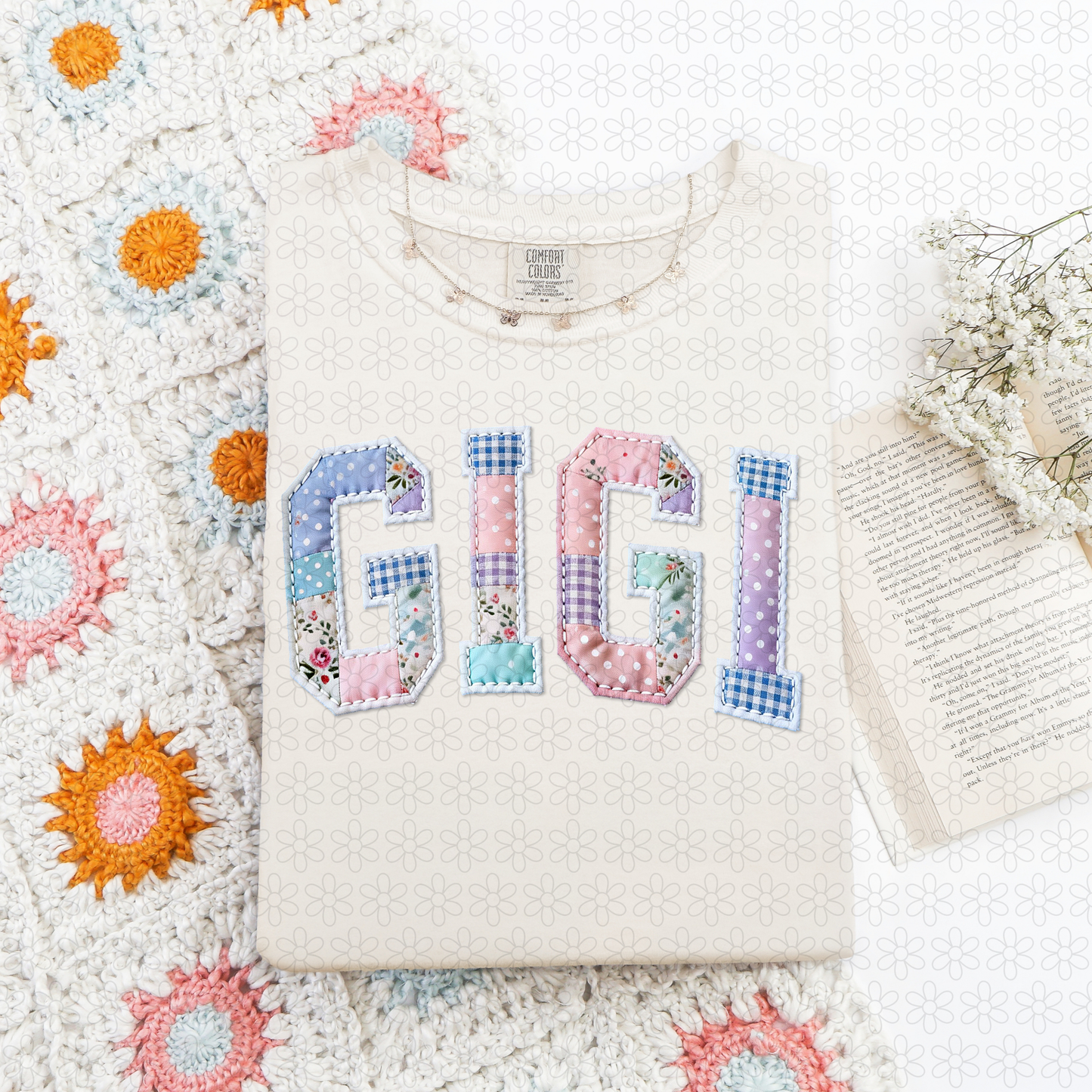 Quilted Patchwork Names (Multiple Options) Completed Tee