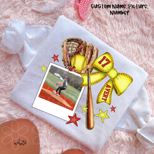 Custom Softball Picture DTF Transfer