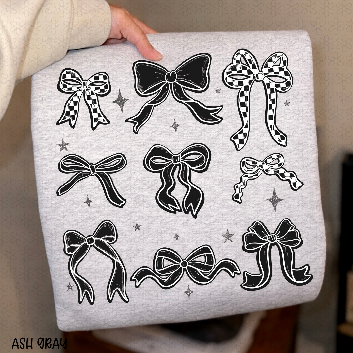 Black Checkered Coquette Completed Tee