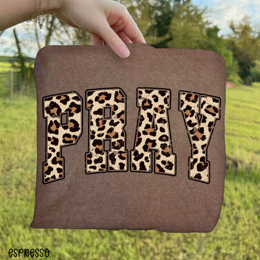 Distressed Leopard Pray Completed Tee