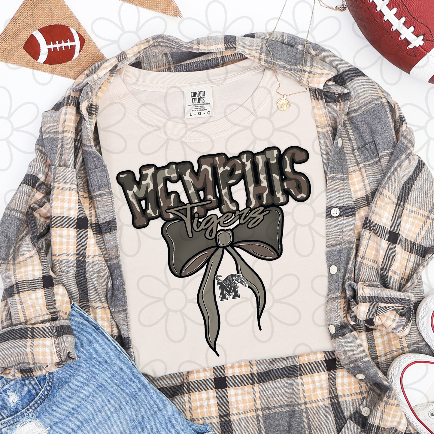 Camo Sports Teams Bow (Multiple Options) DTF Transfer