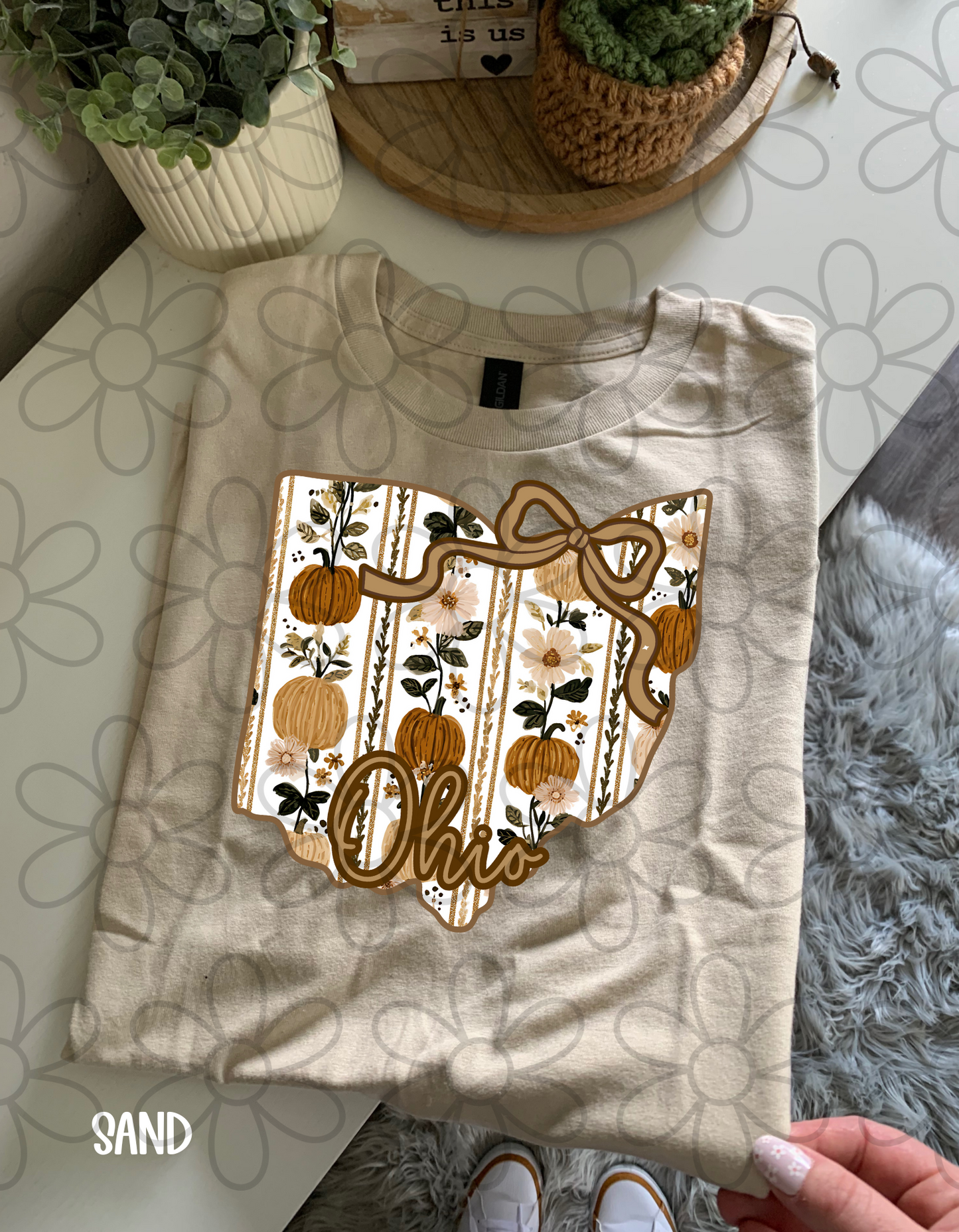 Fall Floral Pumpkin States (Multiple Options) Completed Tee