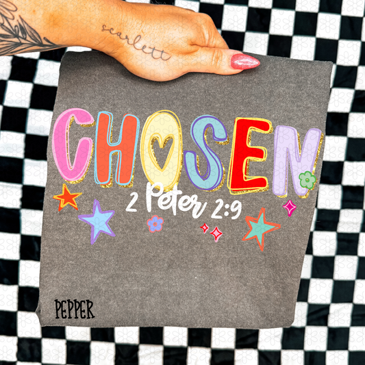 Retro Colorful Gold Religious Verses (Multiple Options) Completed Tee