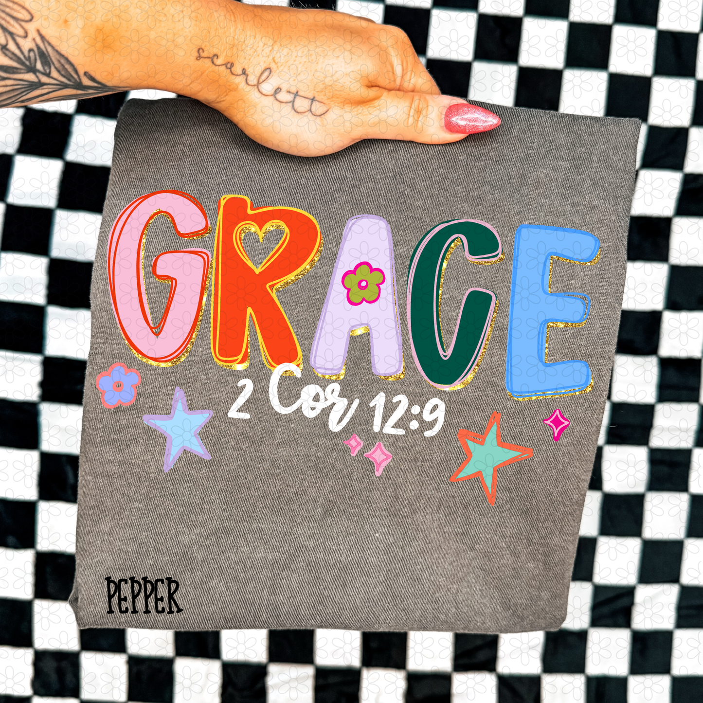 Retro Colorful Gold Religious Verses (Multiple Options) Kids Completed Tee