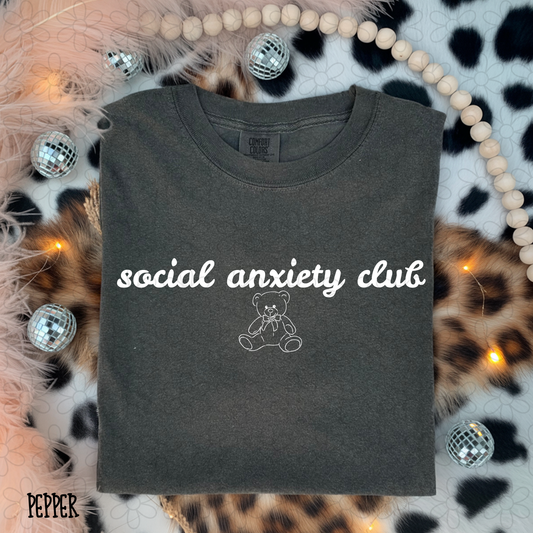 Social Anxiety Club (Multiple Color Options) Kids Completed Tee