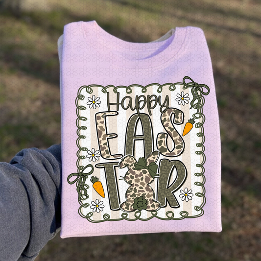 Camo Leopard Happy Easter DTF Transfer