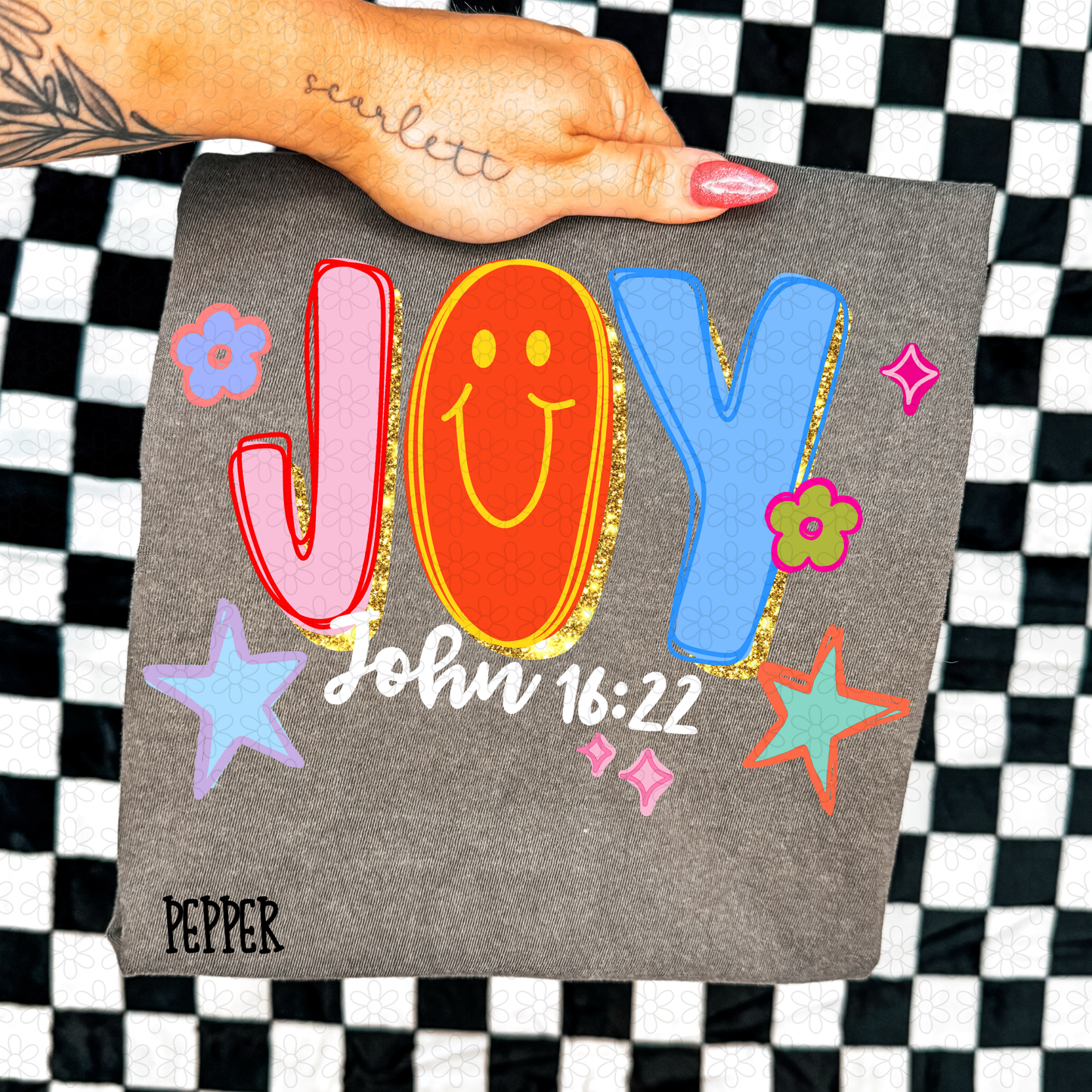 Retro Colorful Gold Religious Verses (Multiple Options) Completed Tee