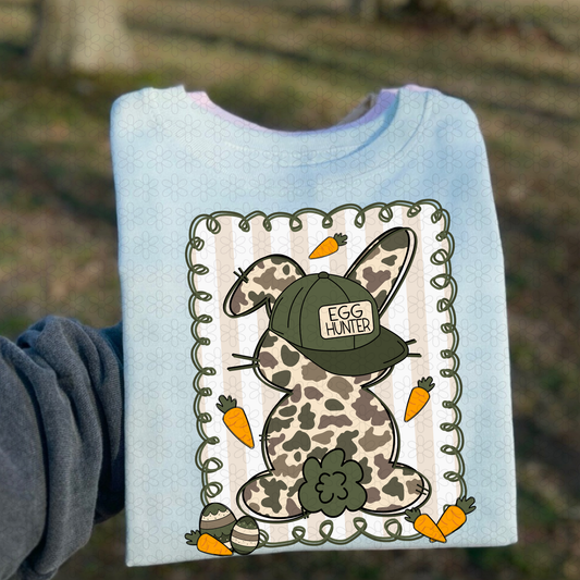 Camo Egg Hunter Bunny DTF Transfer