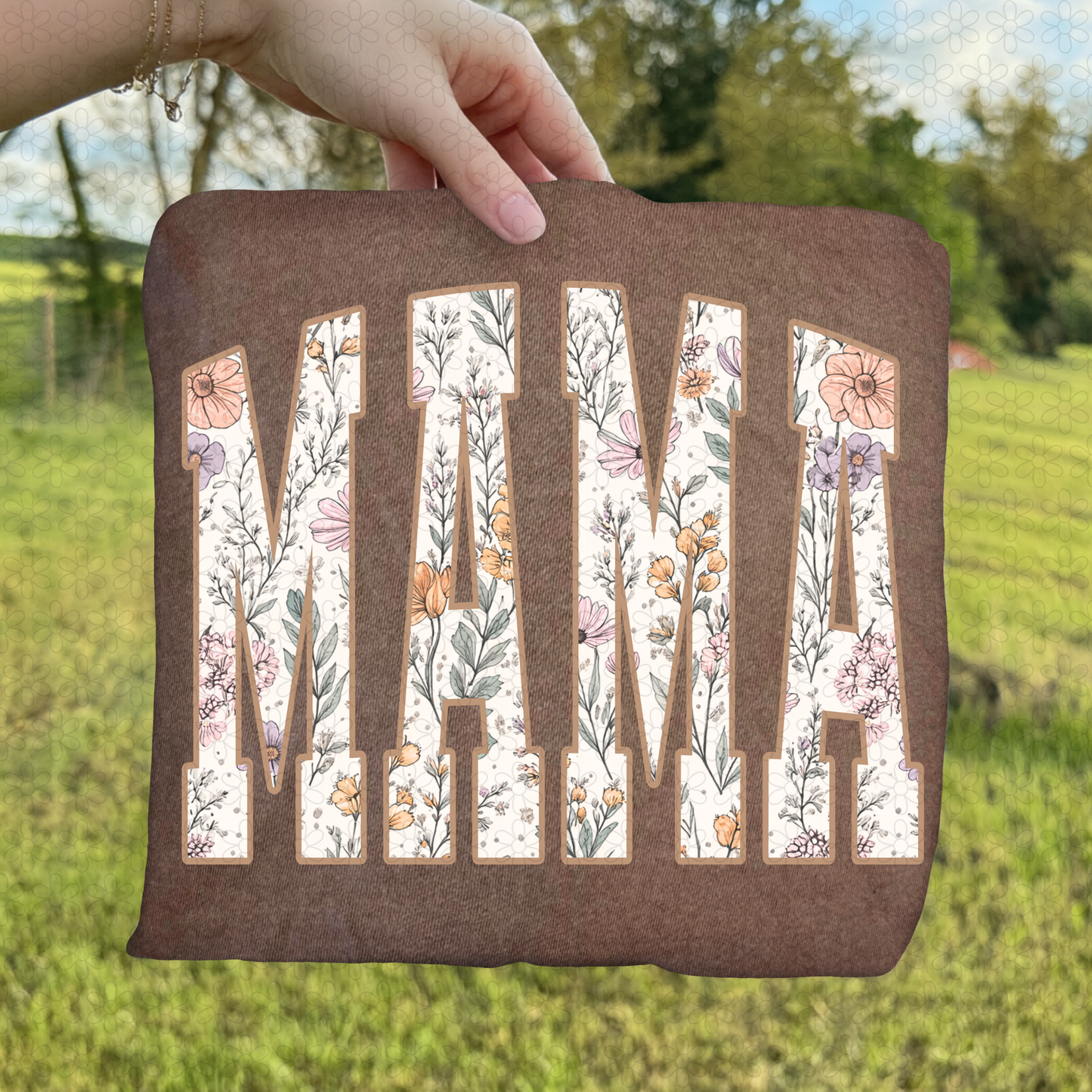 Brown Floral Mama DTF Transfer