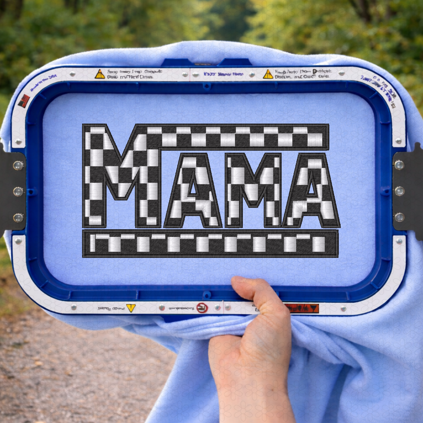 Mama Checkered Embroidery