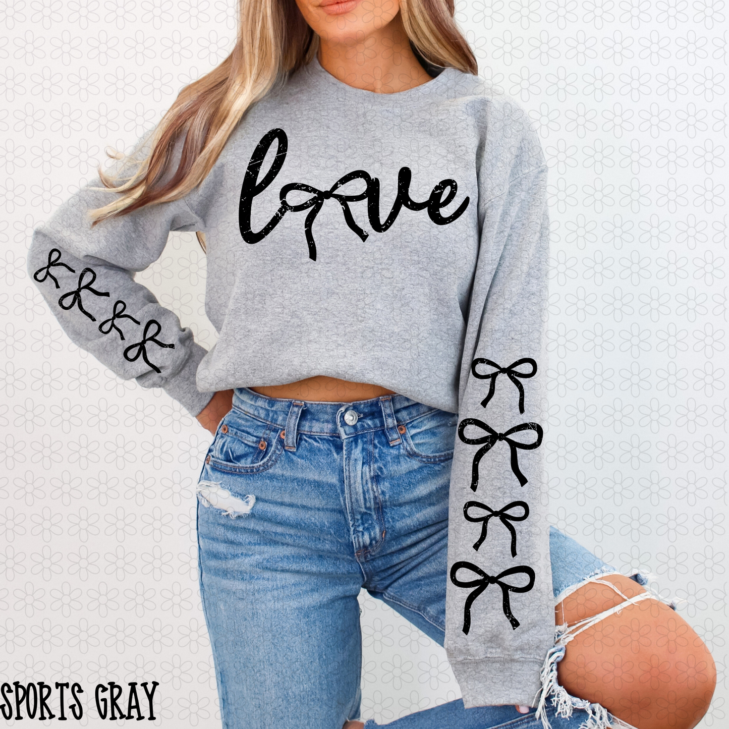 Distressed Love Bows (Multiple Color Options) Completed Tee