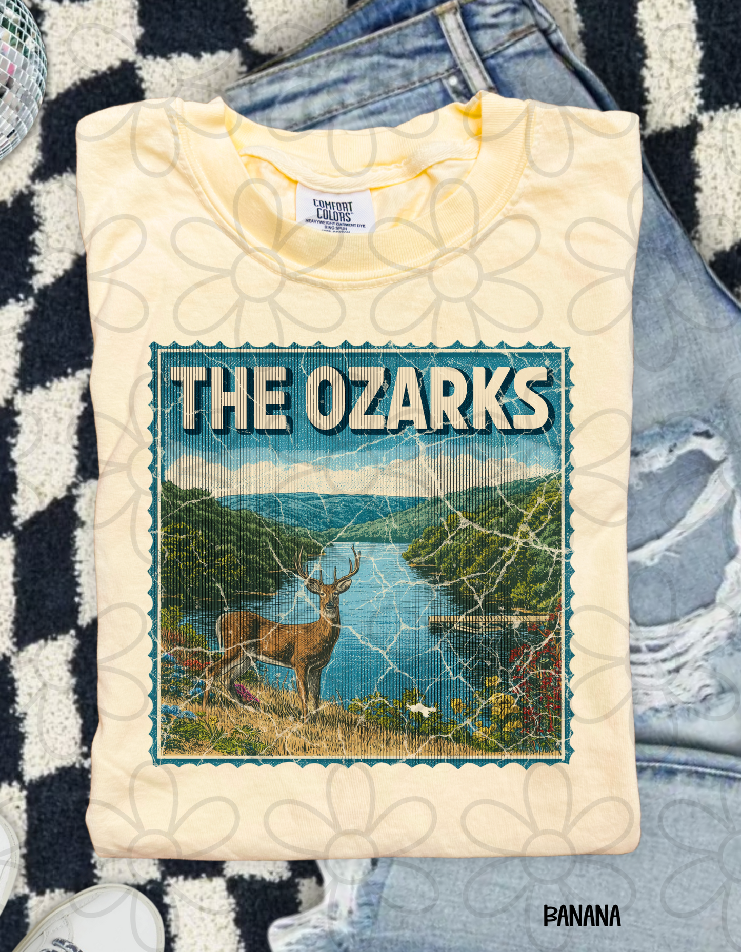 Distressed Destination Stamps (Multiple Options) Completed Tee