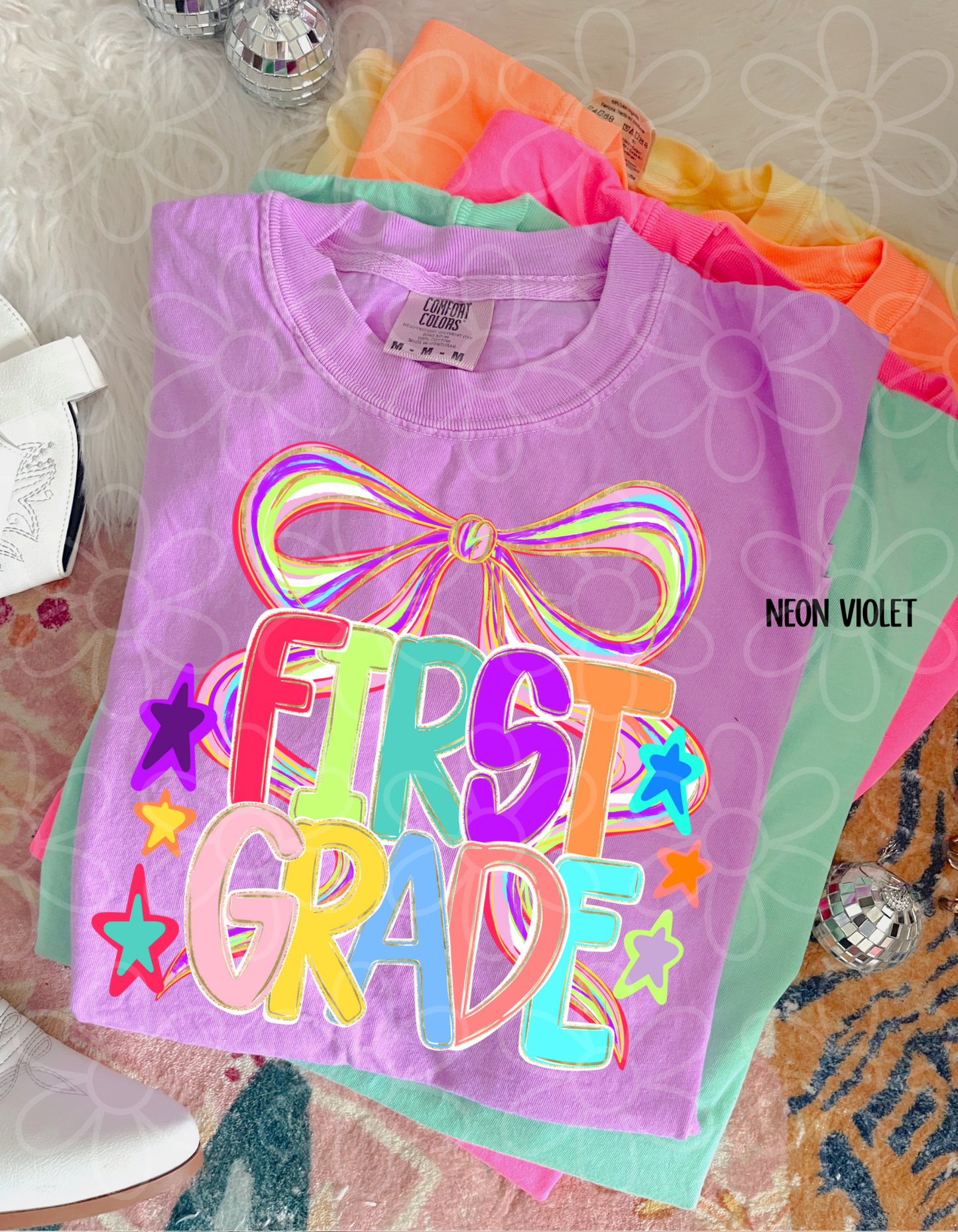 Colorful Bow School Grades (Multiple Options) DTF Transfer