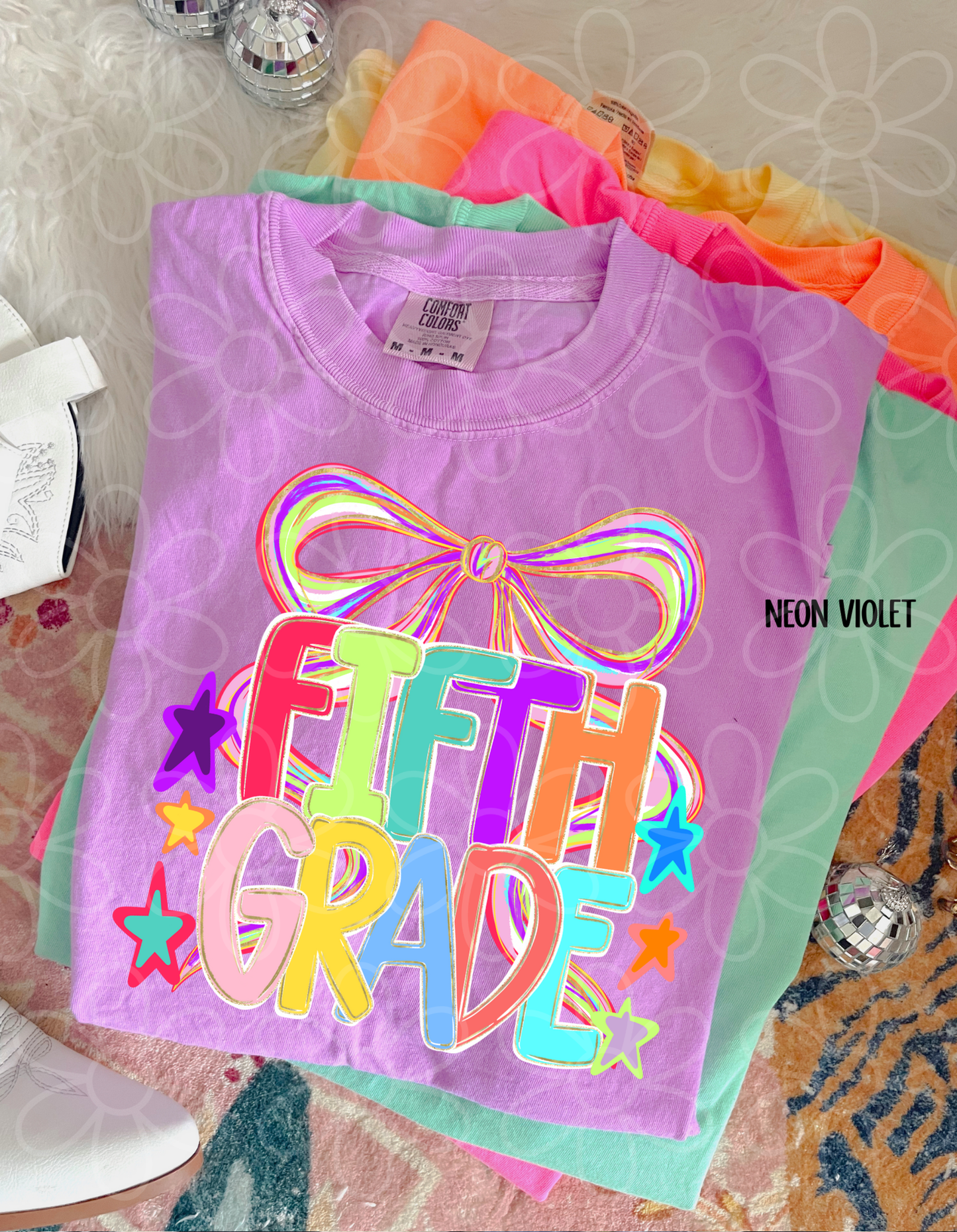 Colorful Bow School Grades (Multiple Options) DTF Transfer