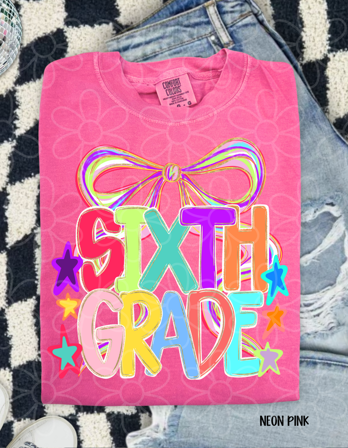 Colorful Bow School Grades (Multiple Options) DTF Transfer