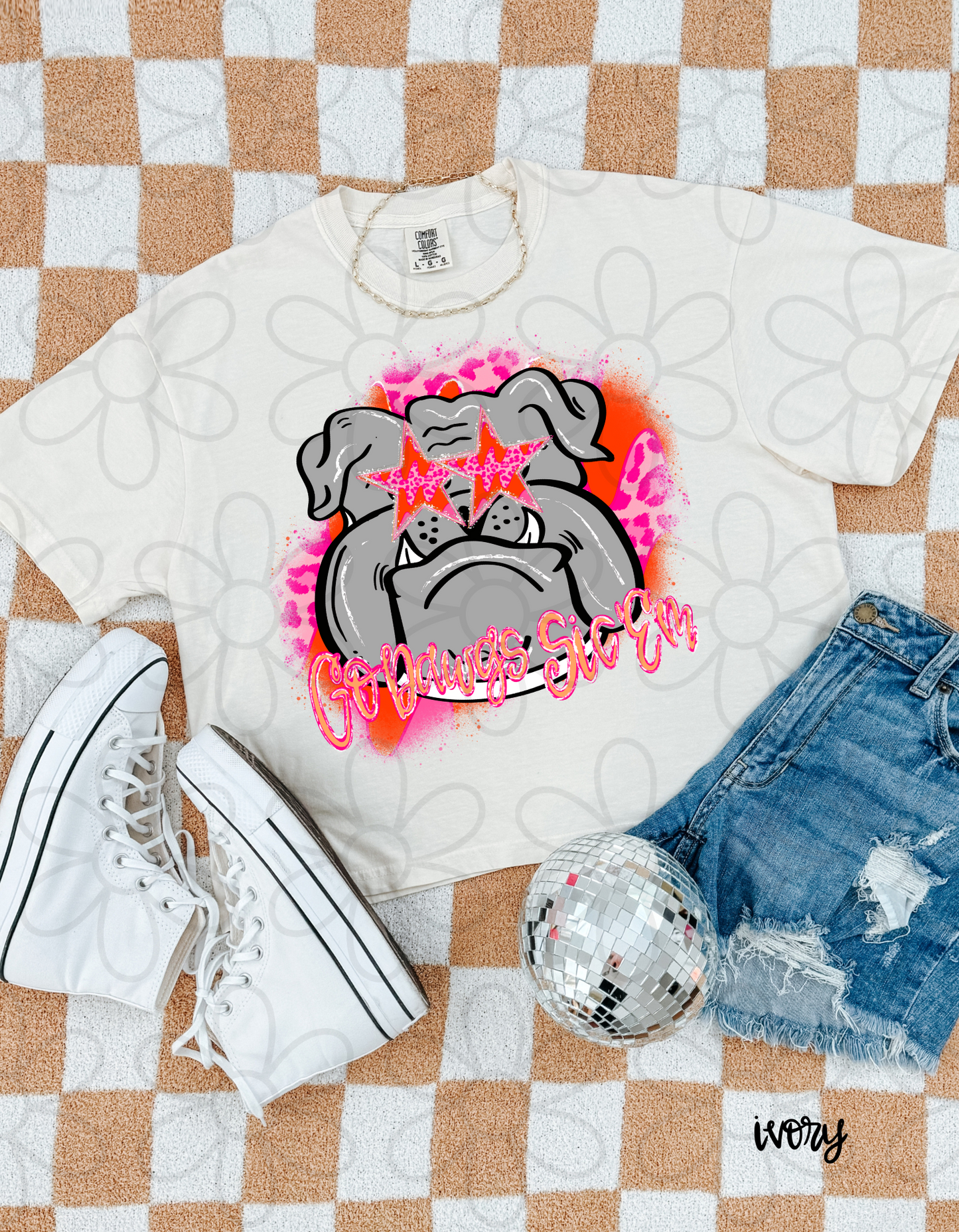 Pink Leopard Preppy Mascots (Multiple Options) Kids Completed Tee
