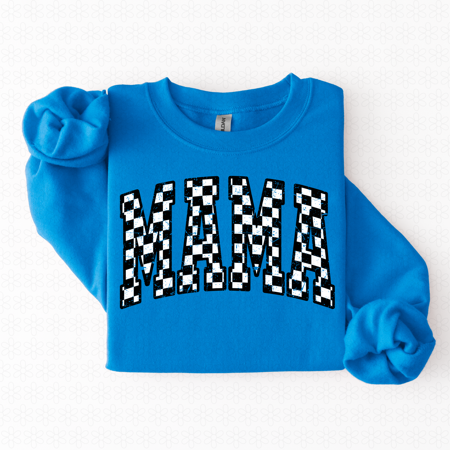 Black White Checkered Mama DTF Transfer