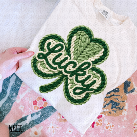 Crochet Clover Lucky Completed Tee