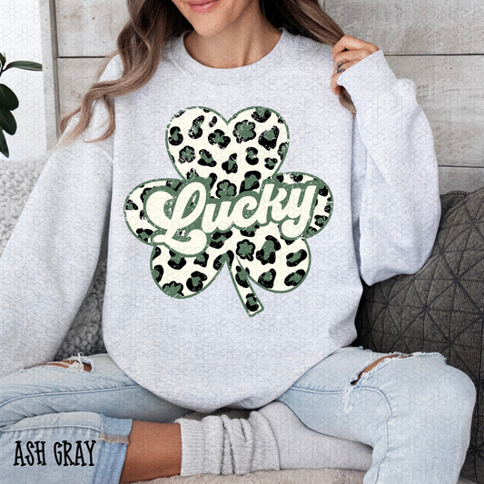 Leopard Clover Lucky DTF Transfer