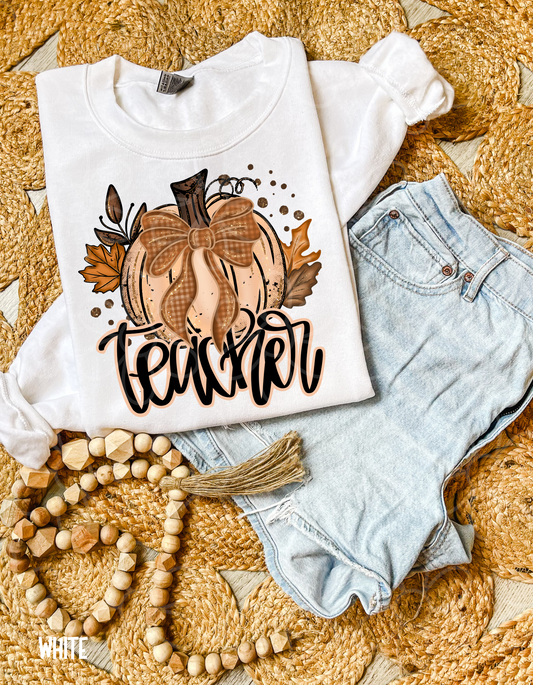 Fall Pumpkin Coquette Bow Names (Multiple Options - No Customs) Completed Tee