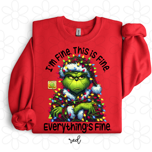 Grinch Everything's Fine Completed Tee