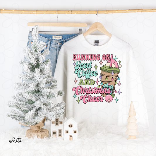 Running On Iced Coffee and Christmas Cheer Completed Tee