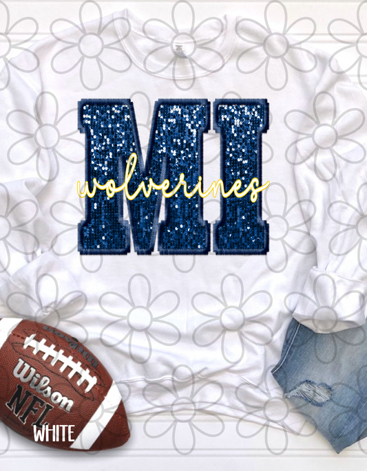 Football Team Sequins (Multiple Options) Kids Completed Tee