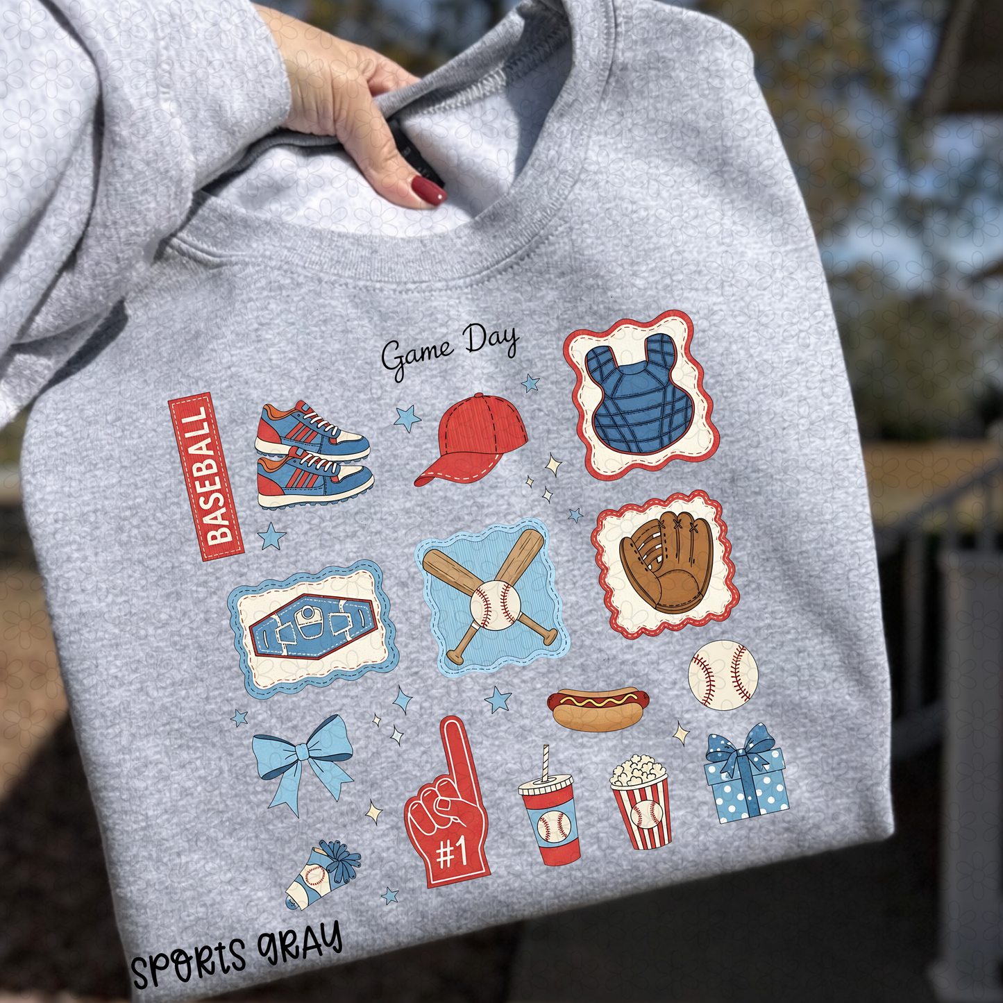 Retro Game Day Baseball Coquette Completed Tee