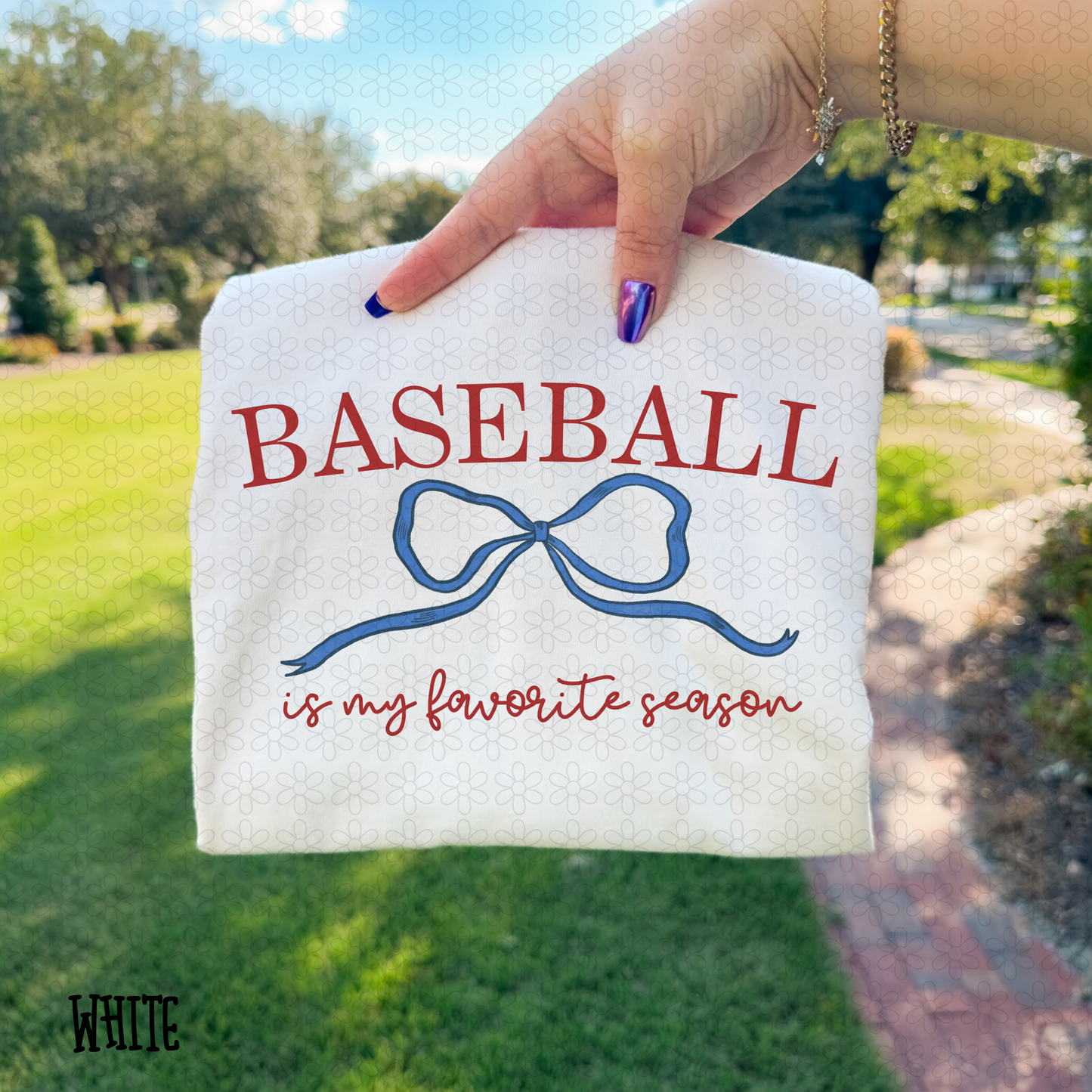 Baseball Is My Favorite Season Bow Completed Tee