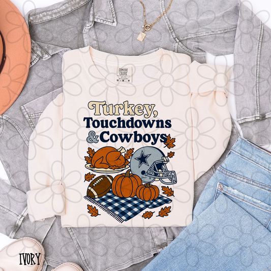 Turkey, Touchdowns & Football Teams (Multiple Options) Completed Tee
