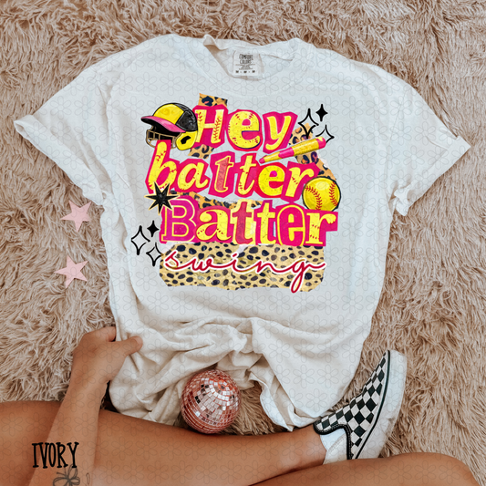 Leopard Softball Hey Batter Batter Swing DTF Transfer