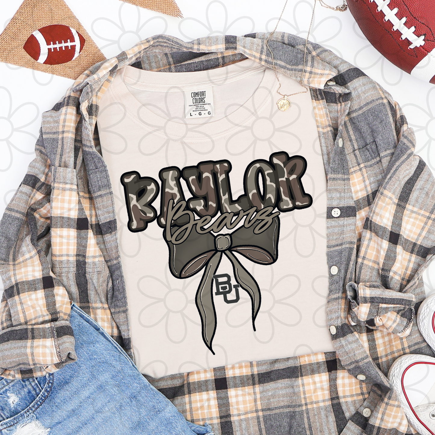 Camo Sports Teams Bow (Multiple Options) DTF Transfer