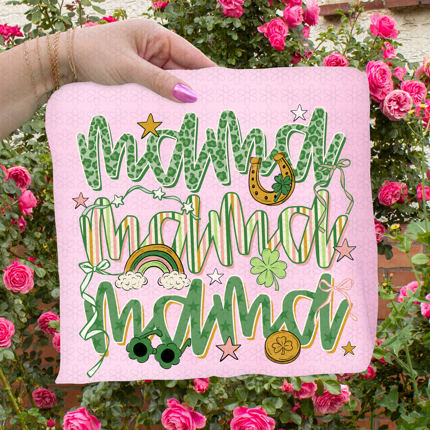 St Patricks Leopard Stripe Mama DTF Transfer